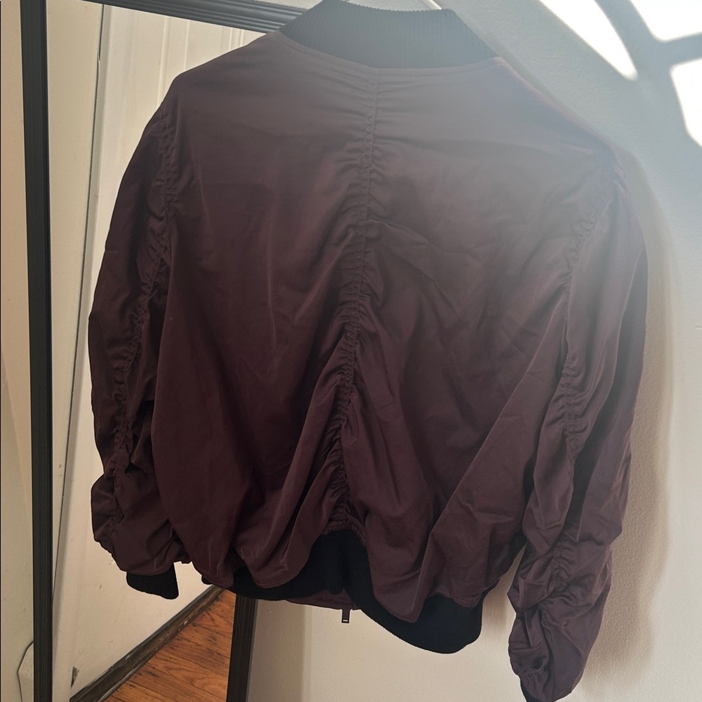 Donna Karan New York Eggplant Bomber Jacket - Picture 5 of 7